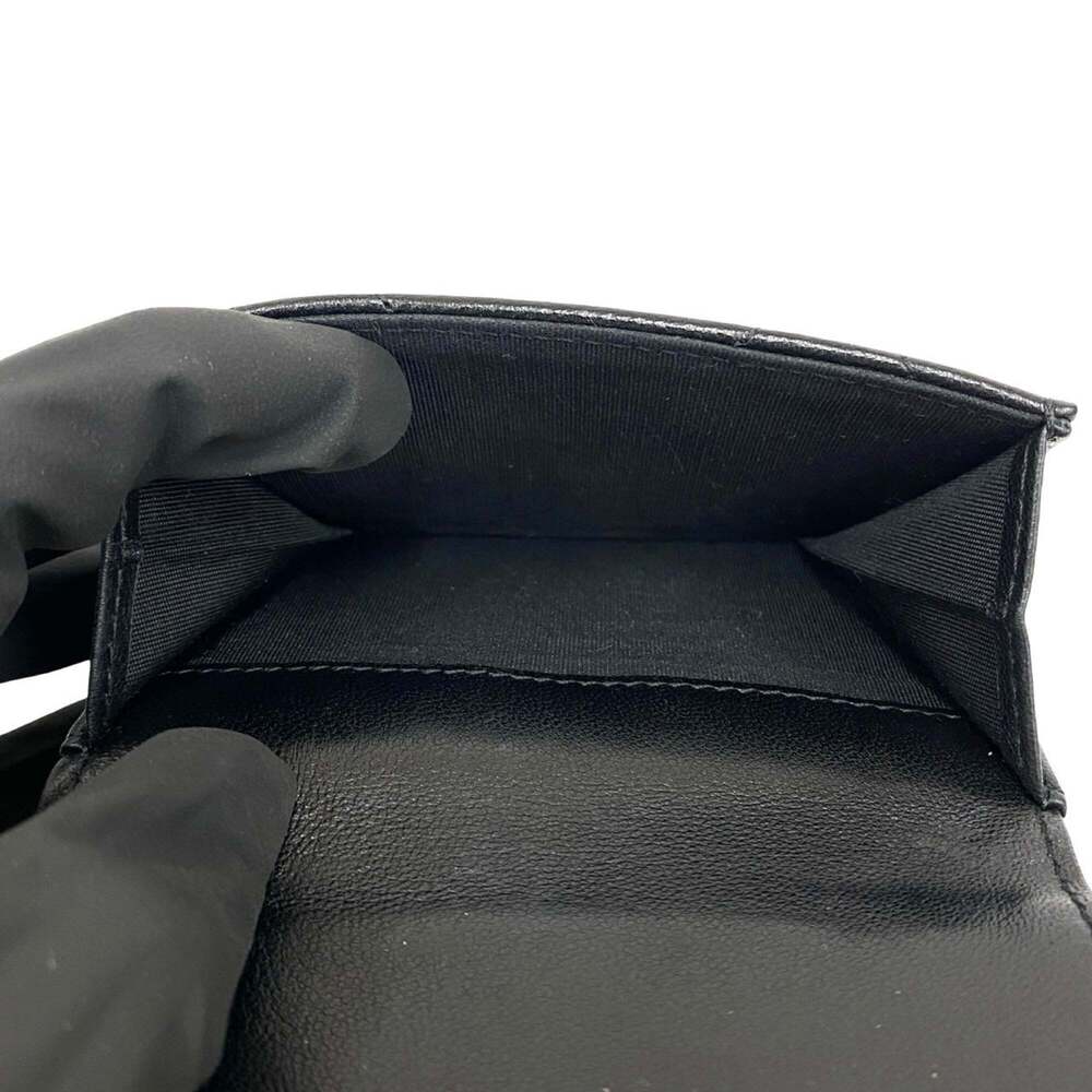 CHANEL Authentic Black Lambskin Leather Logo Wallet - Picture 10 of 10